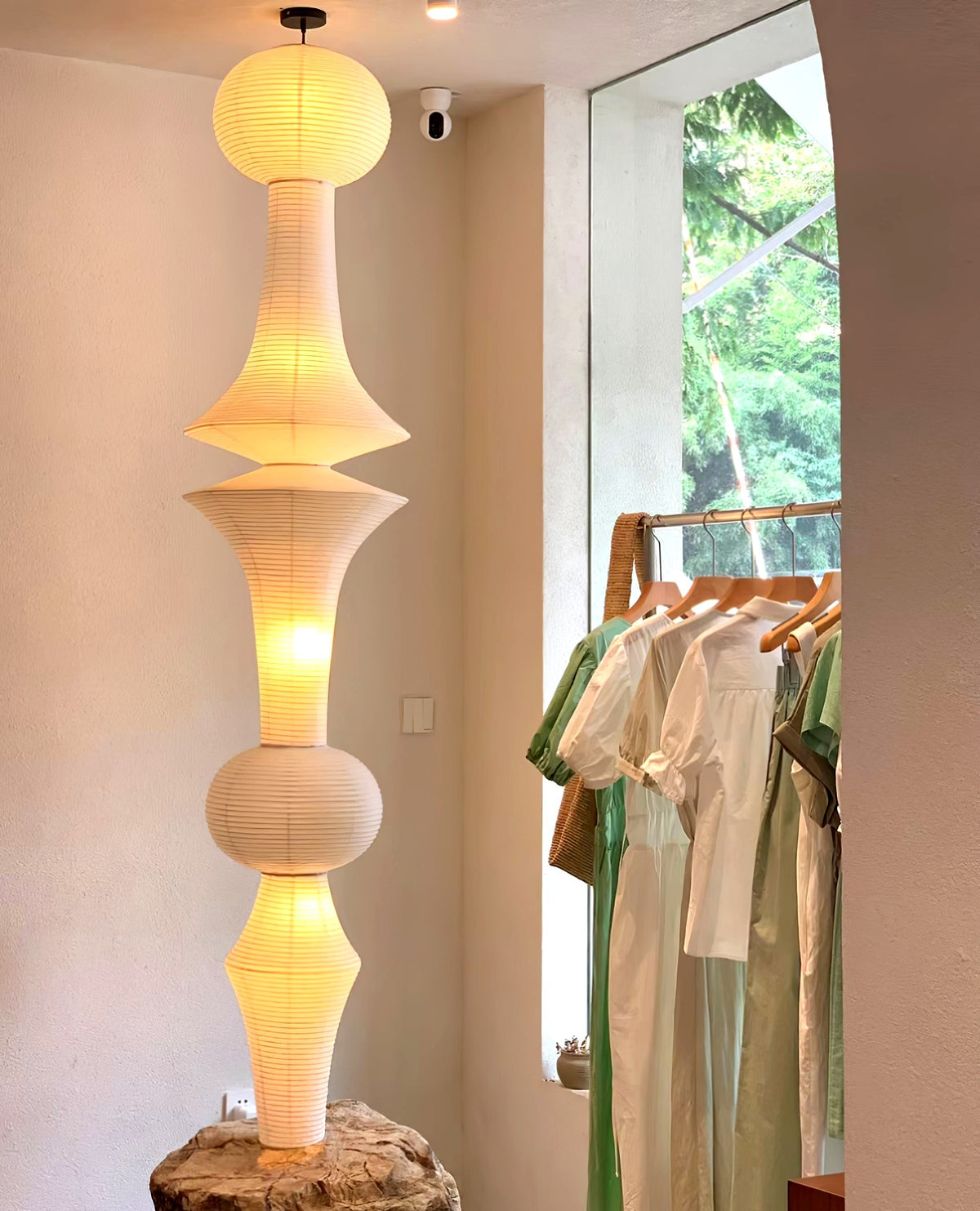 Lustra Suspension Luminaire Papier Washi E pour Salon