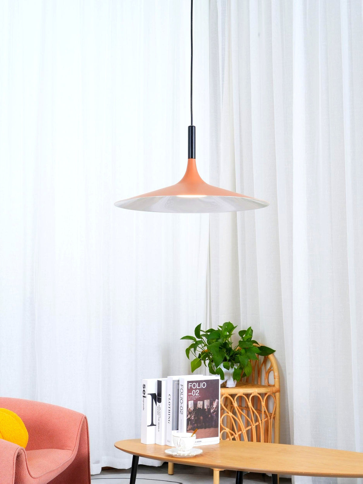 Lustra Suspension Lampe Disque Plat en Aluminium
