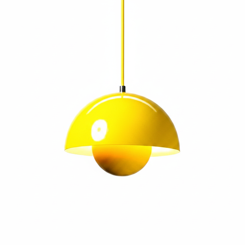 Zinra Suspension Ronde Moderne. Métal. Noir/Blanc/Rouge/Jaune