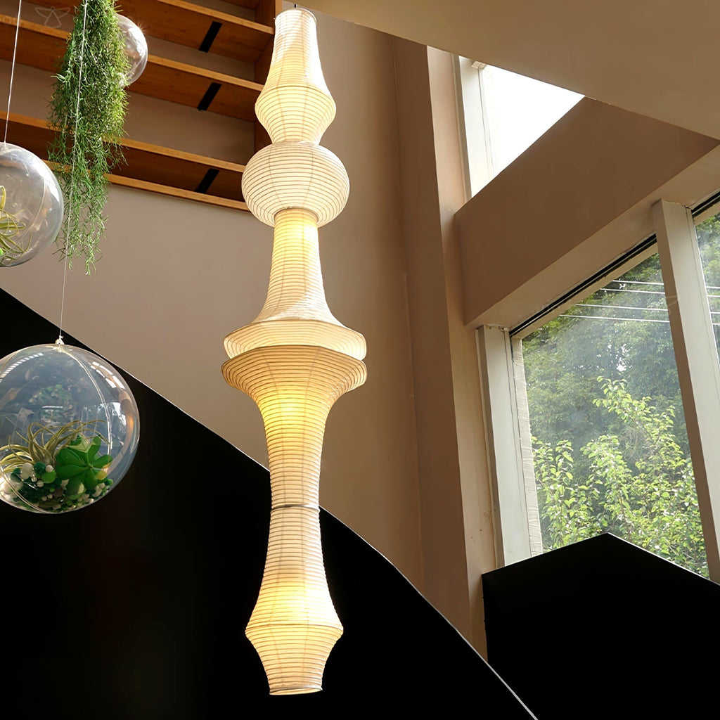 Lustra Suspension Luminaire Papier Washi E pour Salon