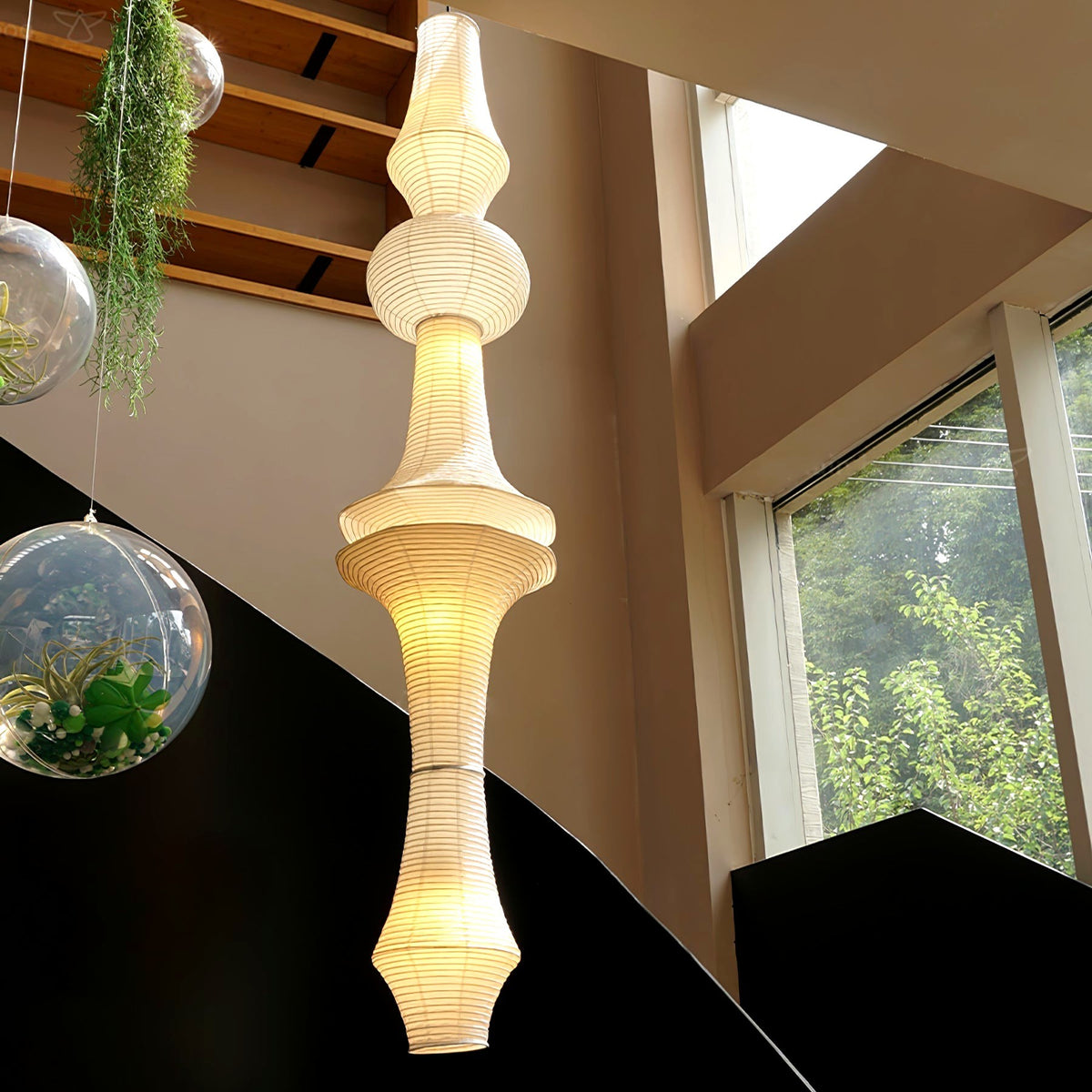 Lustra Suspension Luminaire Papier Washi E pour Salon
