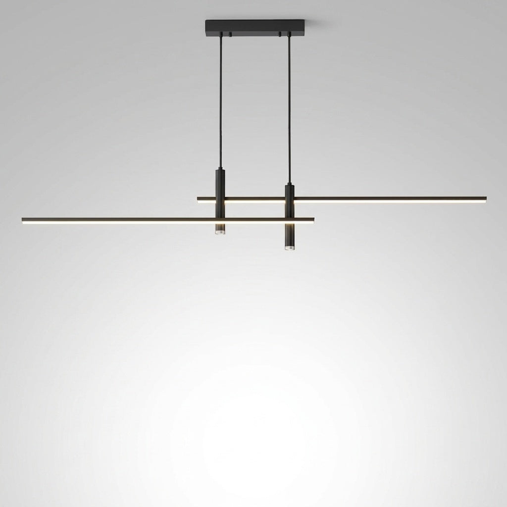 Suspension Linéaire Design Italien Longue Noir et Or - Noir L 120cm Dimmable