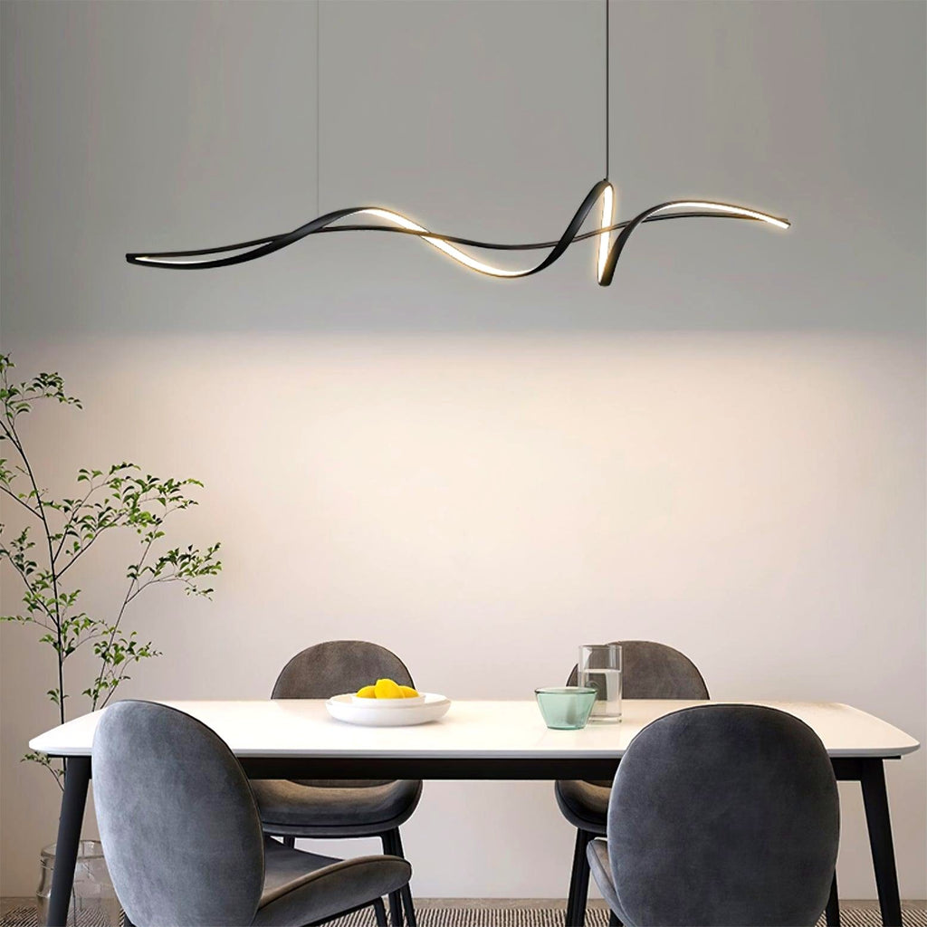 Aveline Suspension moderne LED Wave noire
