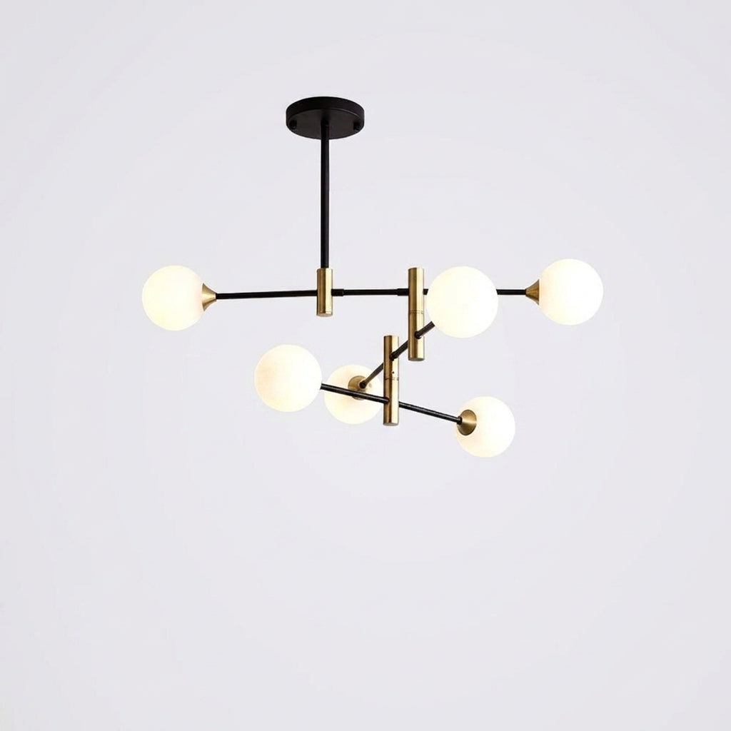 Valentina Design Italien Luminaires Suspensions Globe Moderne Métal/Verre Blanc Laiteux/Clair Chambre/Salon