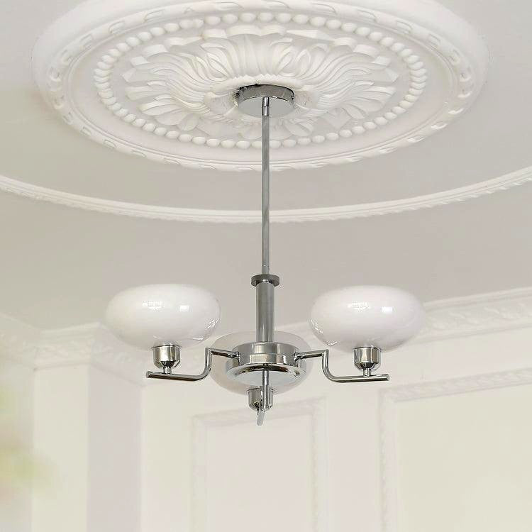 Lustra Suspension en Verre Globe Cadre en Laiton
