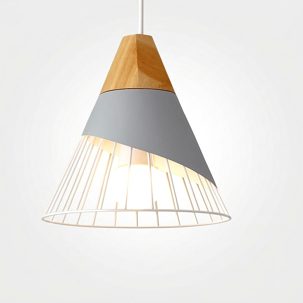 Suspension Métal et Bois Nordique Formes Géométriques - vue alternative