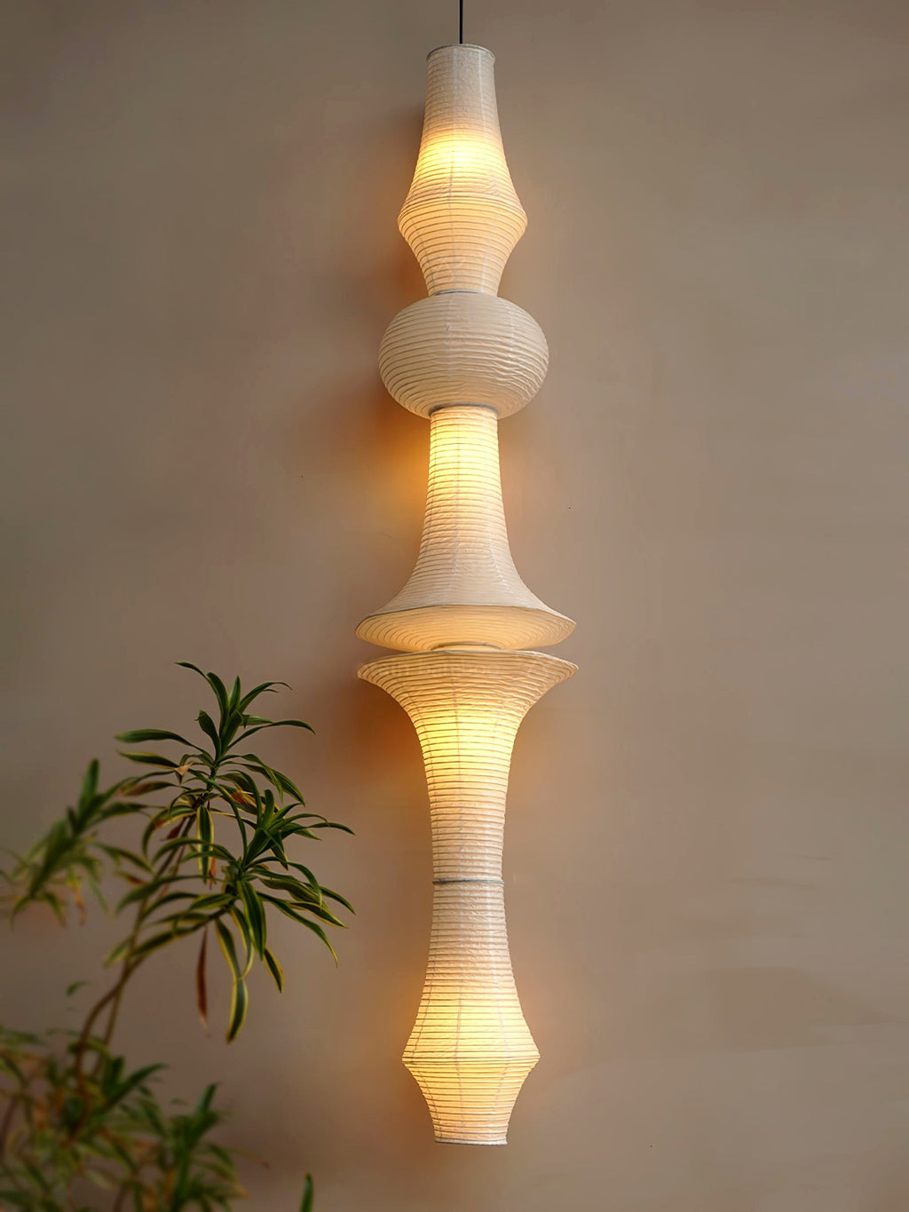Lustra Suspension Luminaire Papier Washi E pour Salon