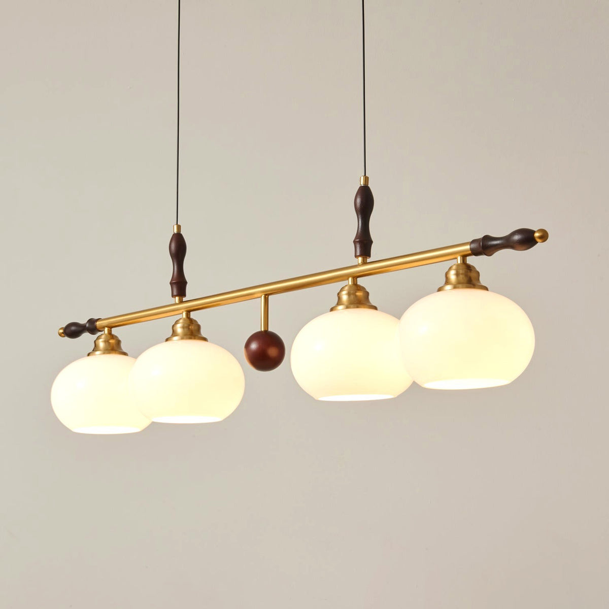 Sylvara Suspension en Bois et Verre Premium