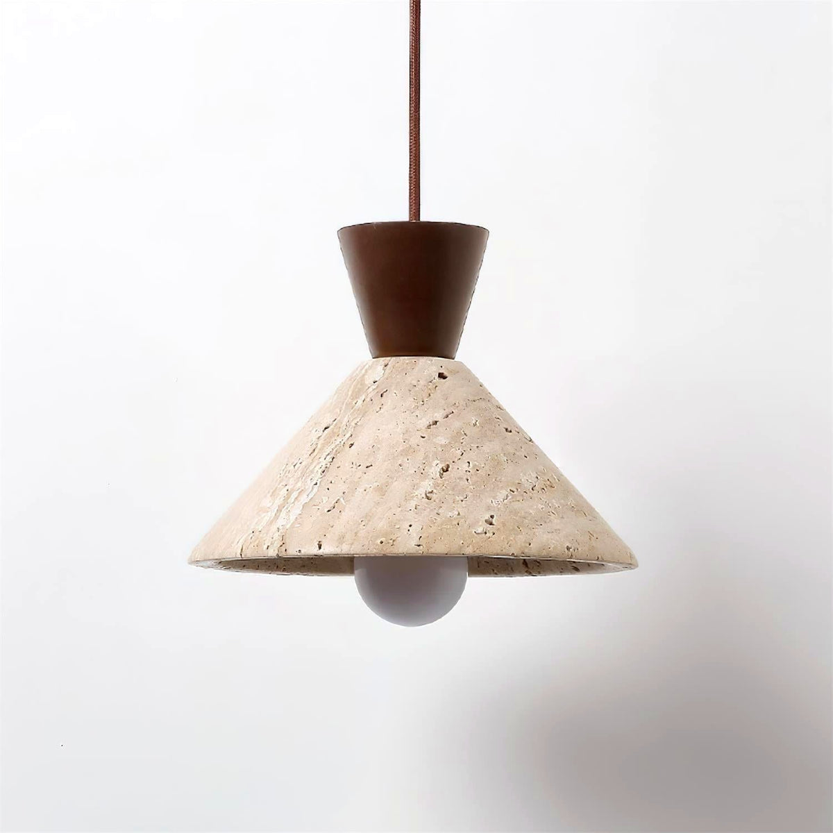 Ritta Suspension Travertin Forme Chapeau