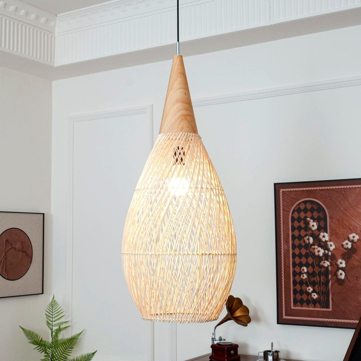 Evelyn Suspension en Rotin Tressé pour Salon