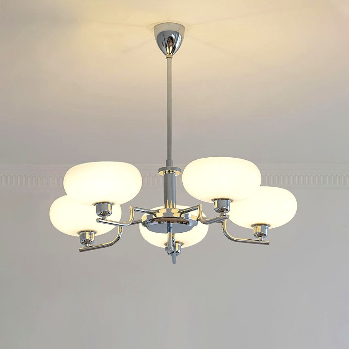 Lustra Suspension en Verre Globe Cadre en Laiton