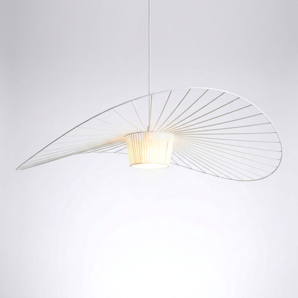 Suspension Vague Moderne. Tissu. Noir/Marron/Doré/Blanc. Salon -