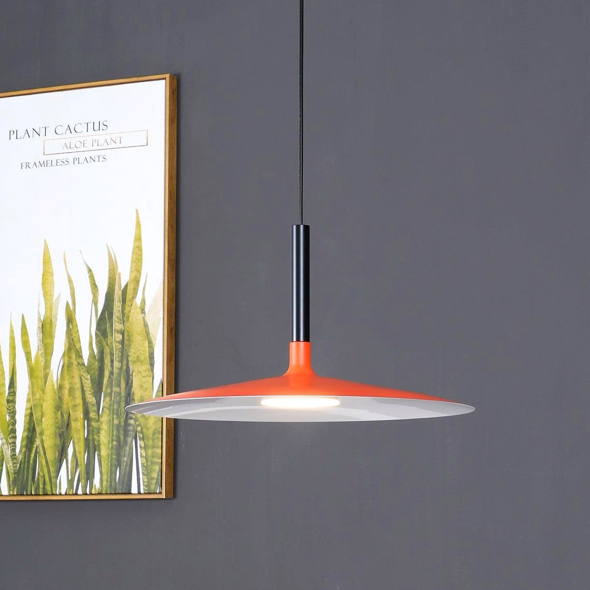 Lustra Suspension Lampe Disque Plat en Aluminium