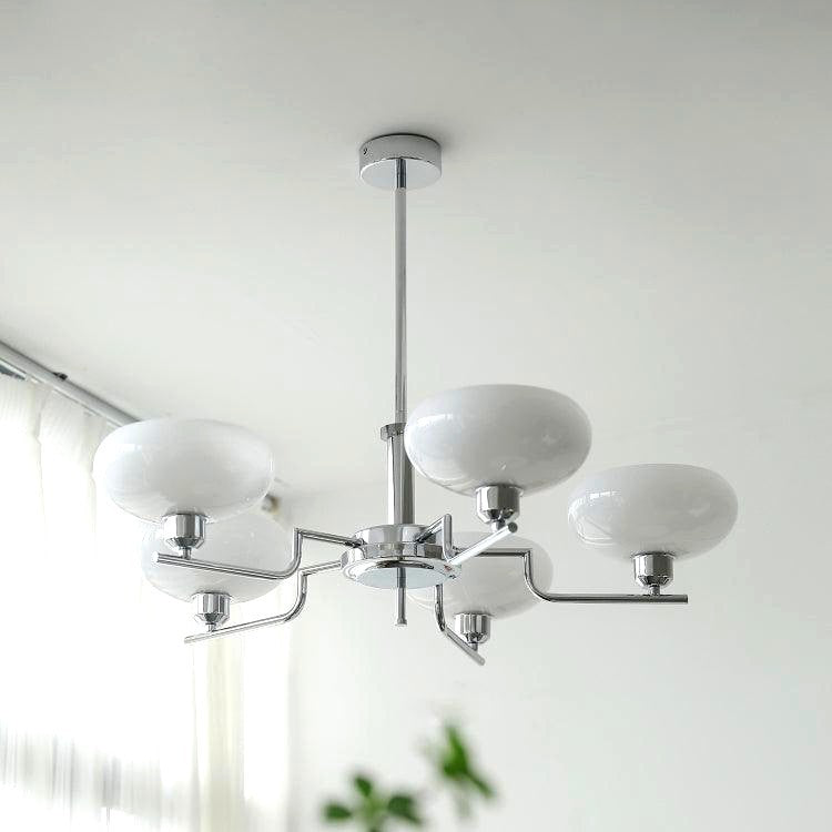 Lustra Suspension en Verre Globe Cadre en Laiton