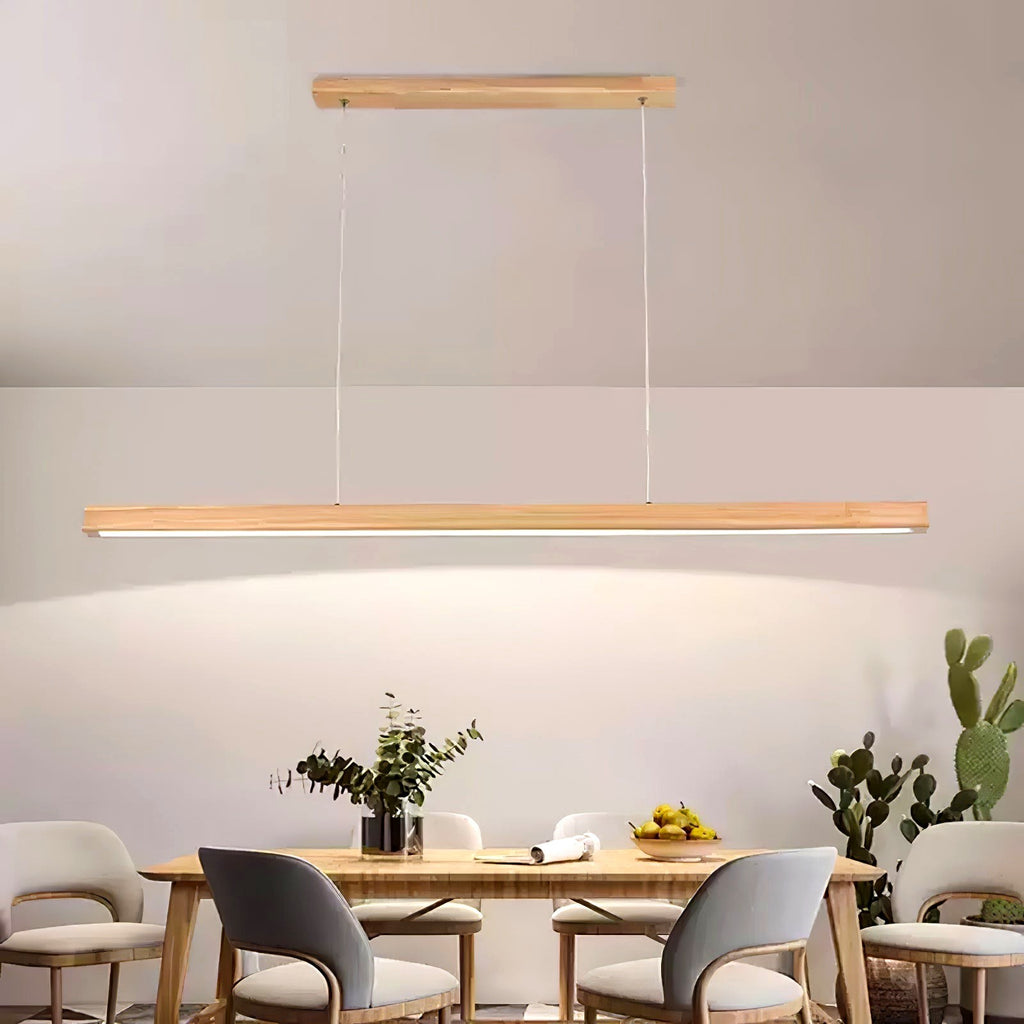 Elowen Suspension linéaire minimaliste en bois