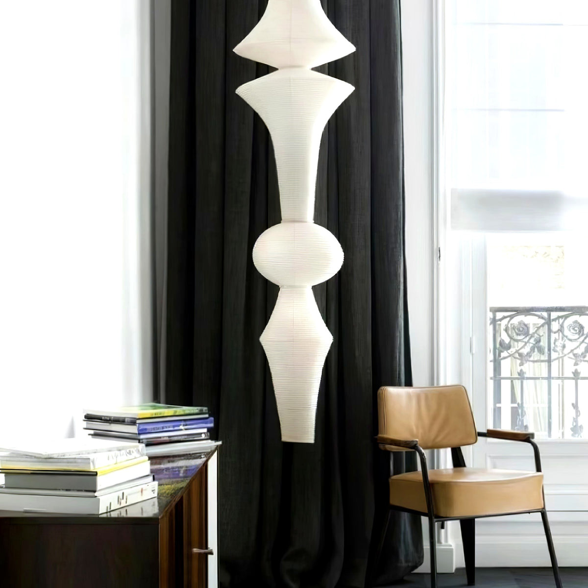 Lustra Suspension Luminaire Papier Washi E pour Salon