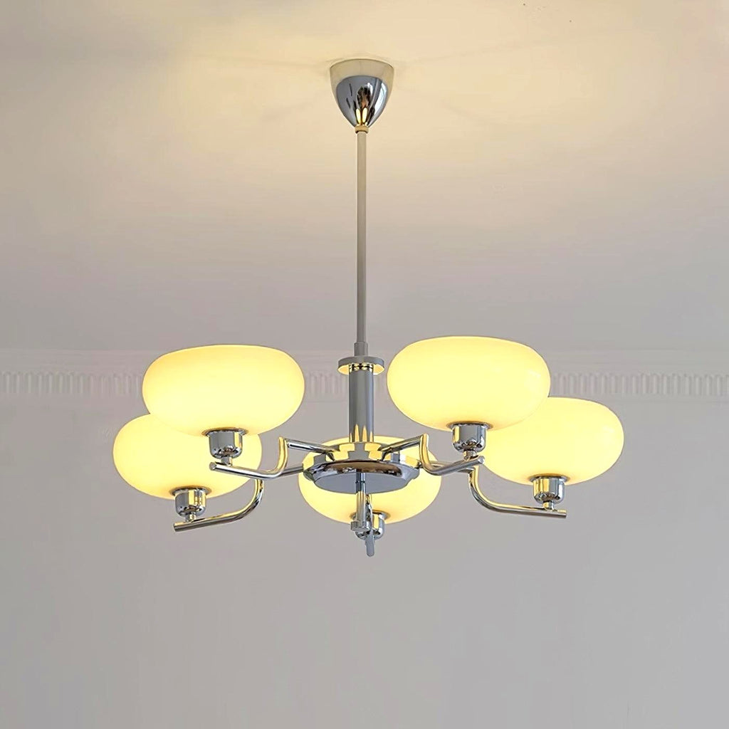 Lustra Suspension en Verre Globe Cadre en Laiton