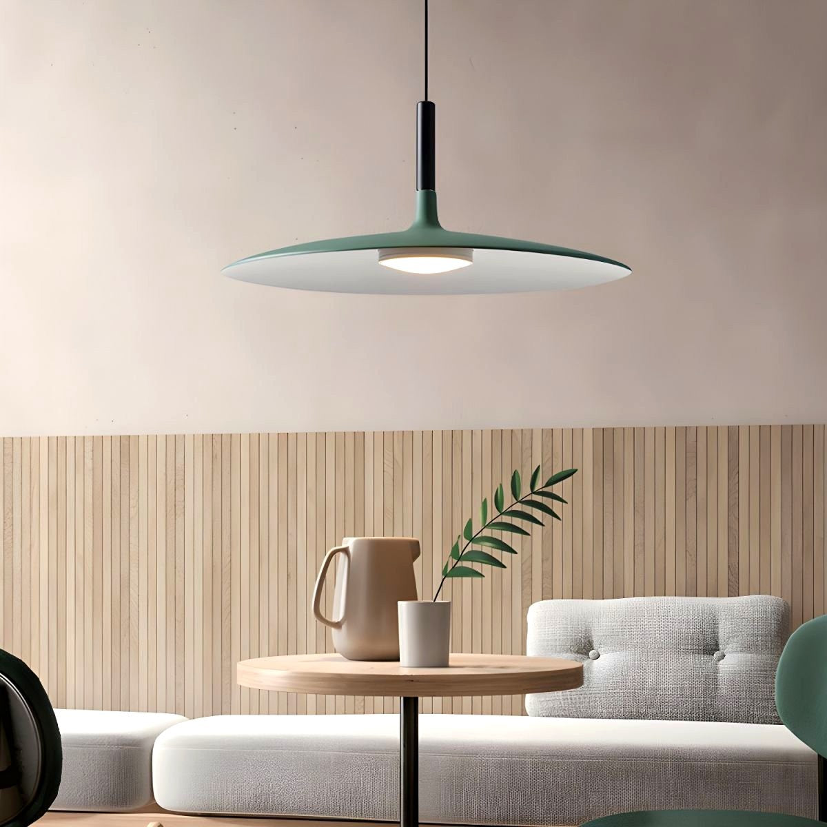 Lustra Suspension Lampe Disque Plat en Aluminium