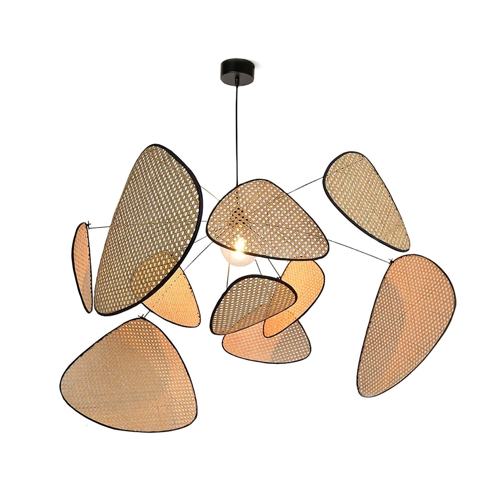 Lustra Lustre Écran Cannage Suspension Rétro
