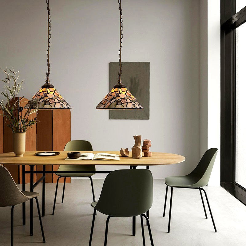 Tiffany Vintage LED Suspension Métal Verre Chambre À Coucher/Salon