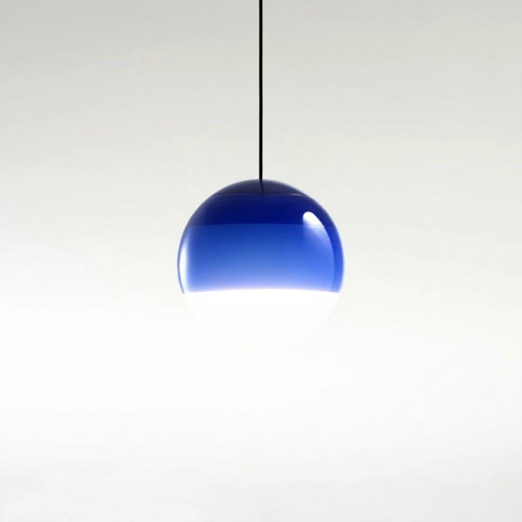 Edith Suspension Bulle Moderne Verre. Noir/Gris/Bleu/Rose. Salon
