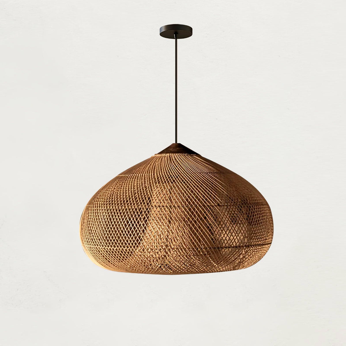 Suspension en Rotin Tressé et Bois