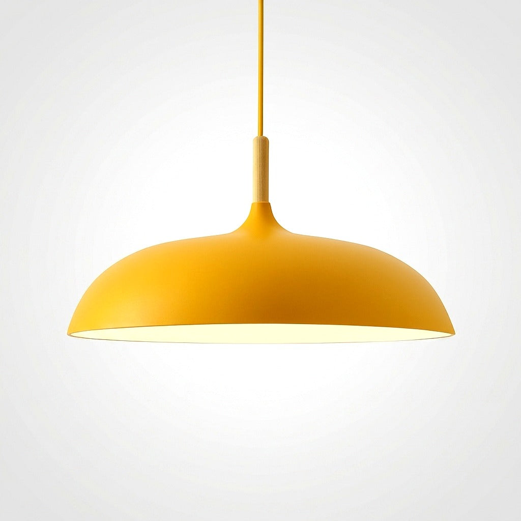 Suspension Aluminium Colorée avec Tige en Bois - vue alternative