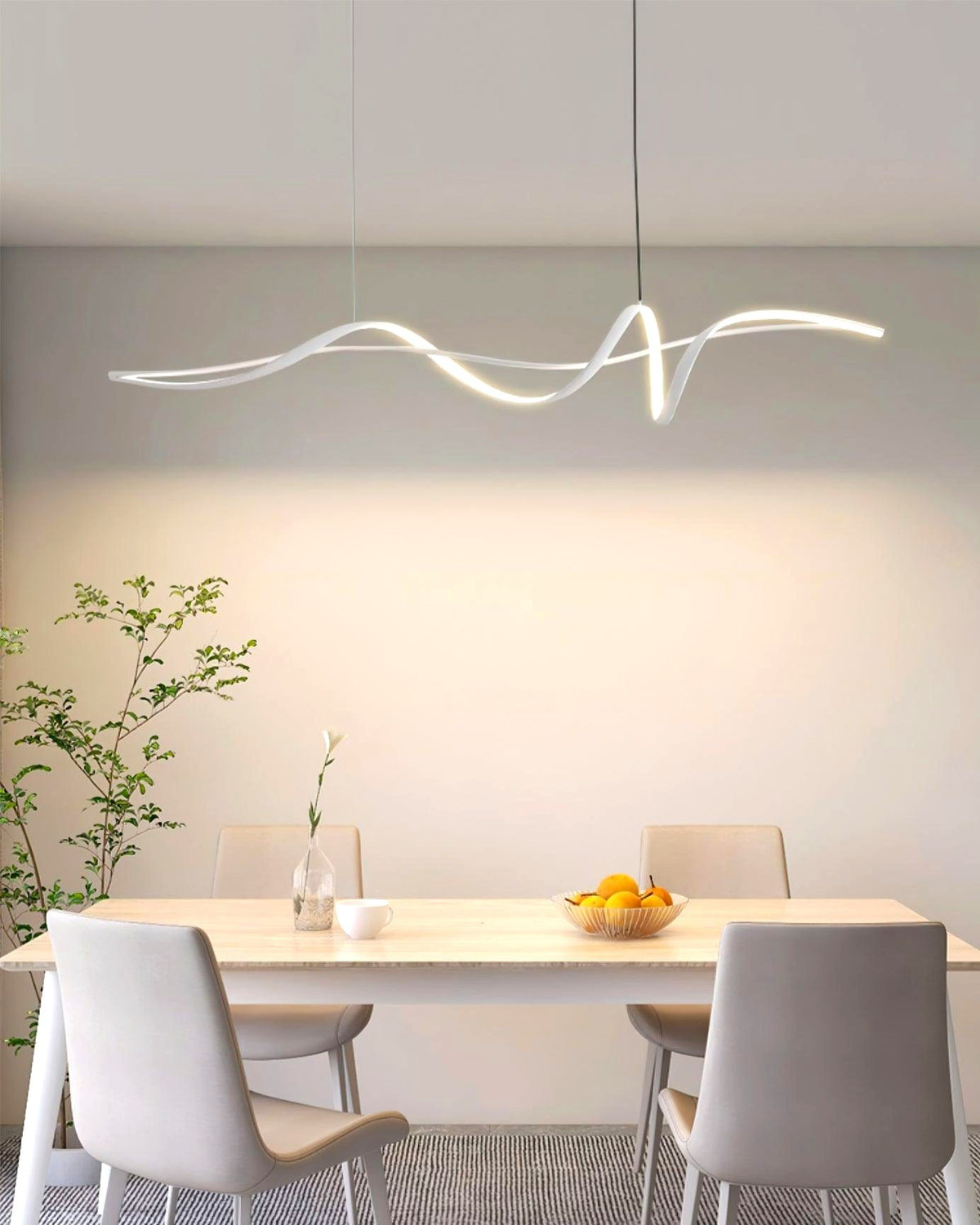 Aveline Suspension moderne LED Wave noire