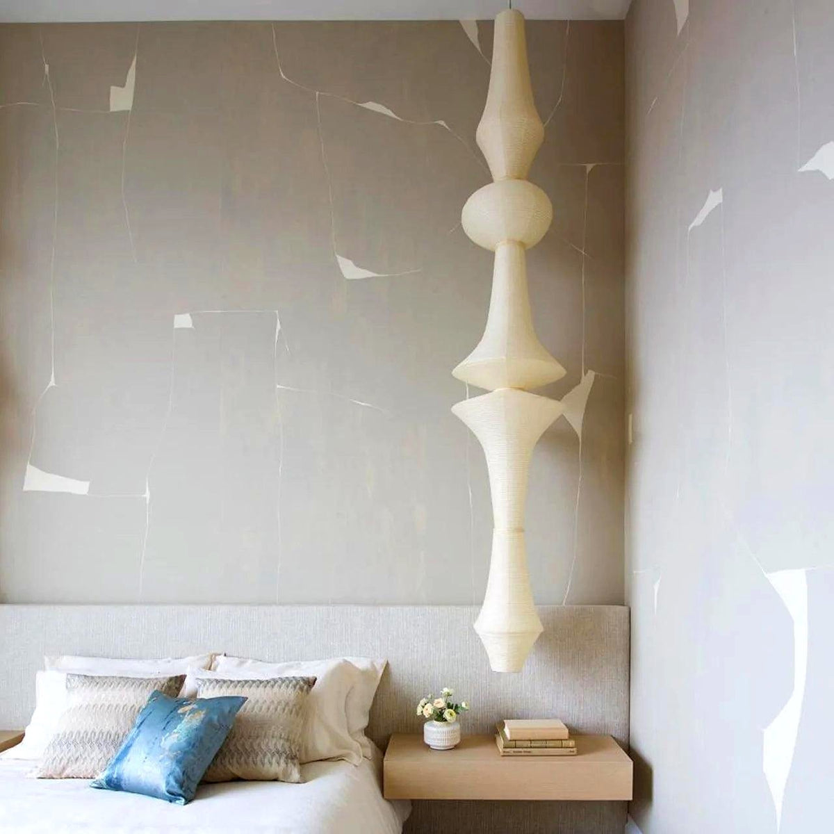 Lustra Suspension Luminaire Papier Washi E pour Salon