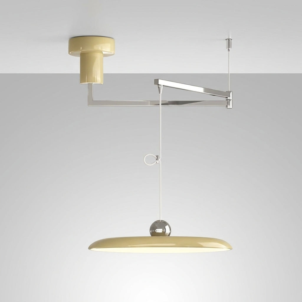 Suspension Bras Réglables Métal Articulée Morandi - D 50cm Chromé & Jaune Dimmable avec Télécommande