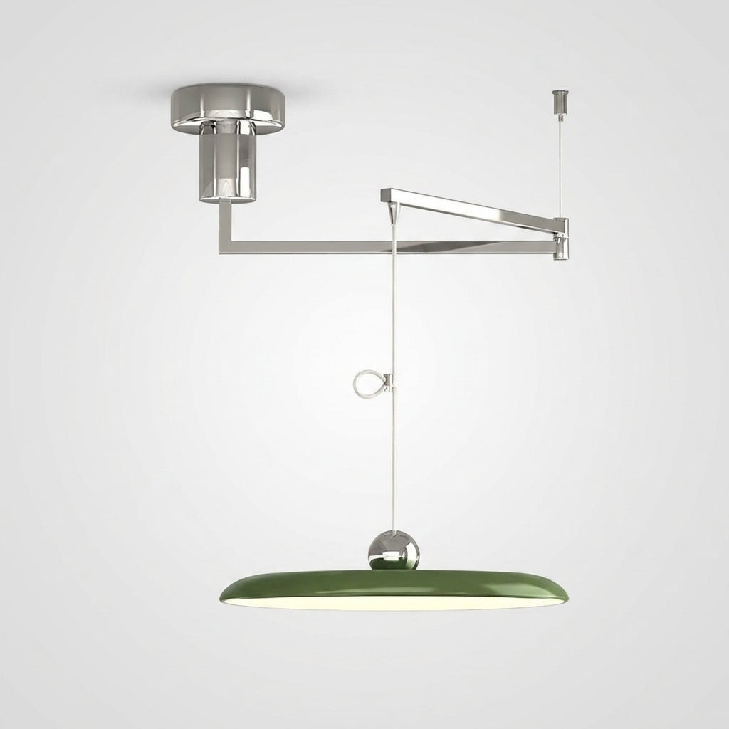 Suspension Bras Réglables Métal Articulée Morandi - D 50cm Chromé & Vert Dimmable avec Télécommande
