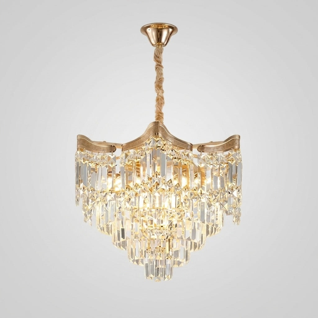 Lustre cascade en métal design moderne