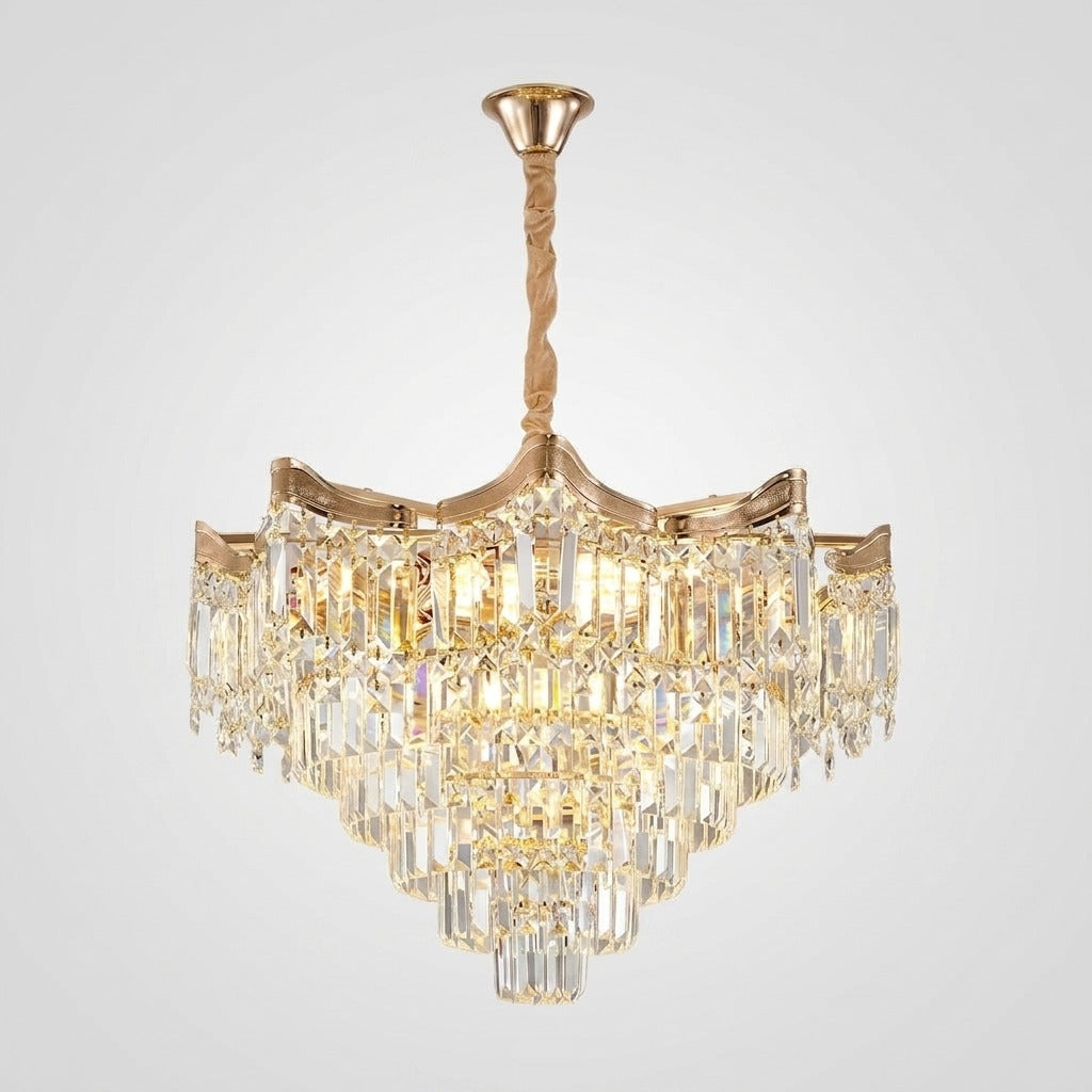 Lustre cascade en métal design moderne
