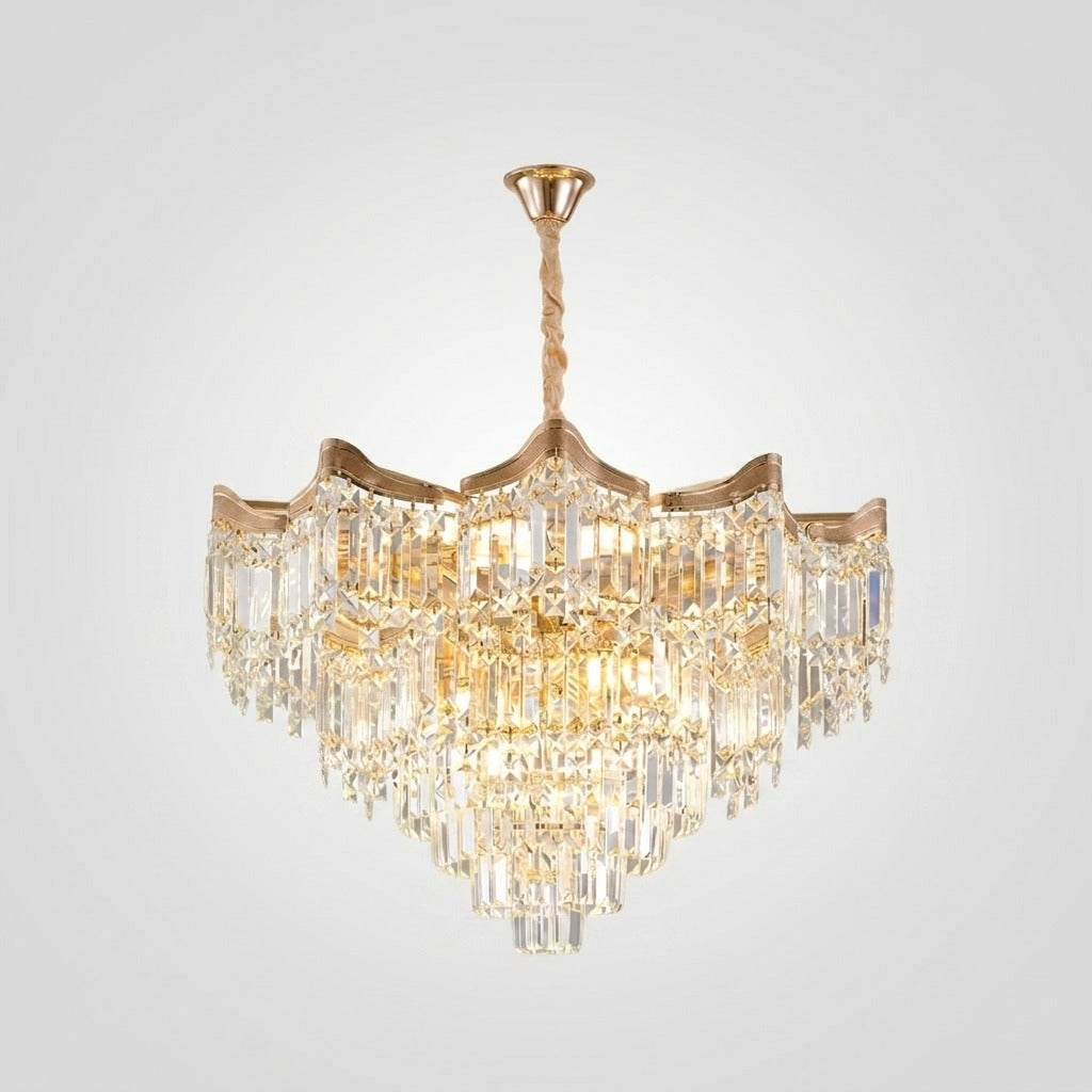 Lustre cascade en métal design moderne