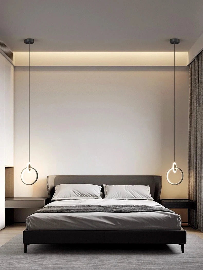 Suspension Anneau en Métal Design Moderne