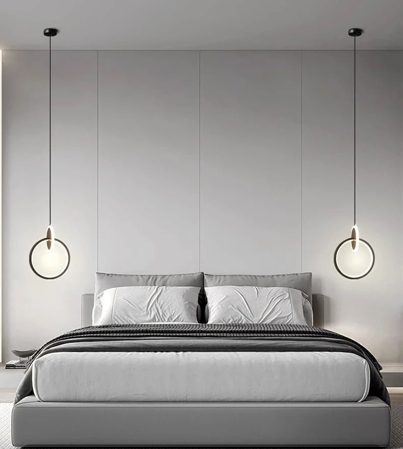 Suspension Anneau en Métal Design Moderne