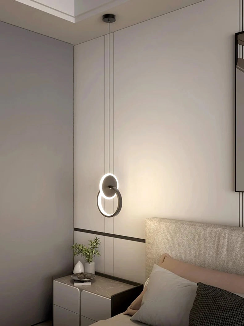 Suspension Anneau en Métal Design Moderne