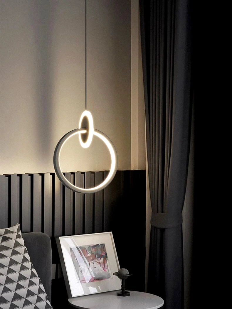 Suspension Anneau en Métal Design Moderne