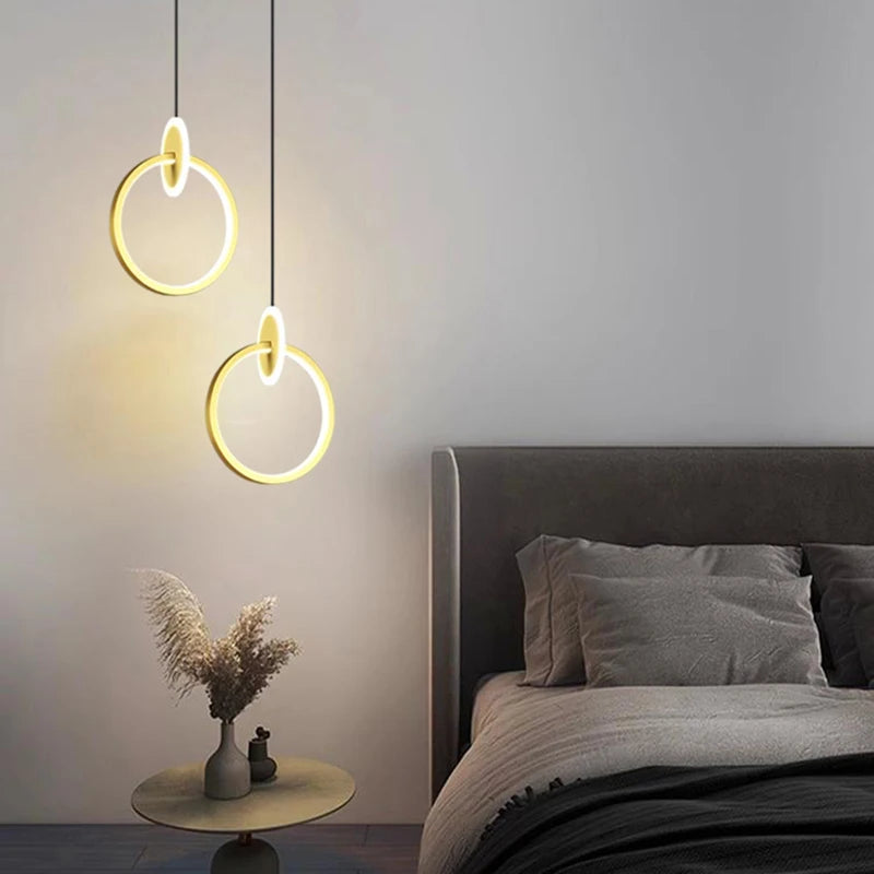 Suspension Anneau en Métal Design Moderne
