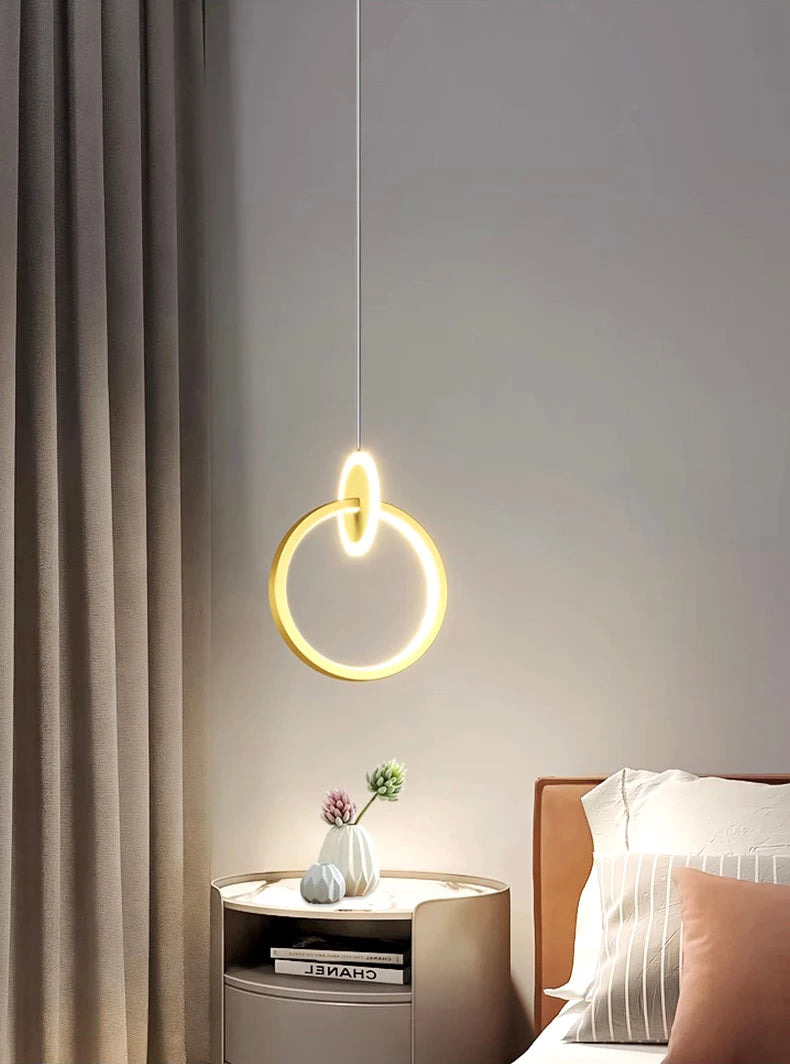 Suspension Anneau en Métal Design Moderne