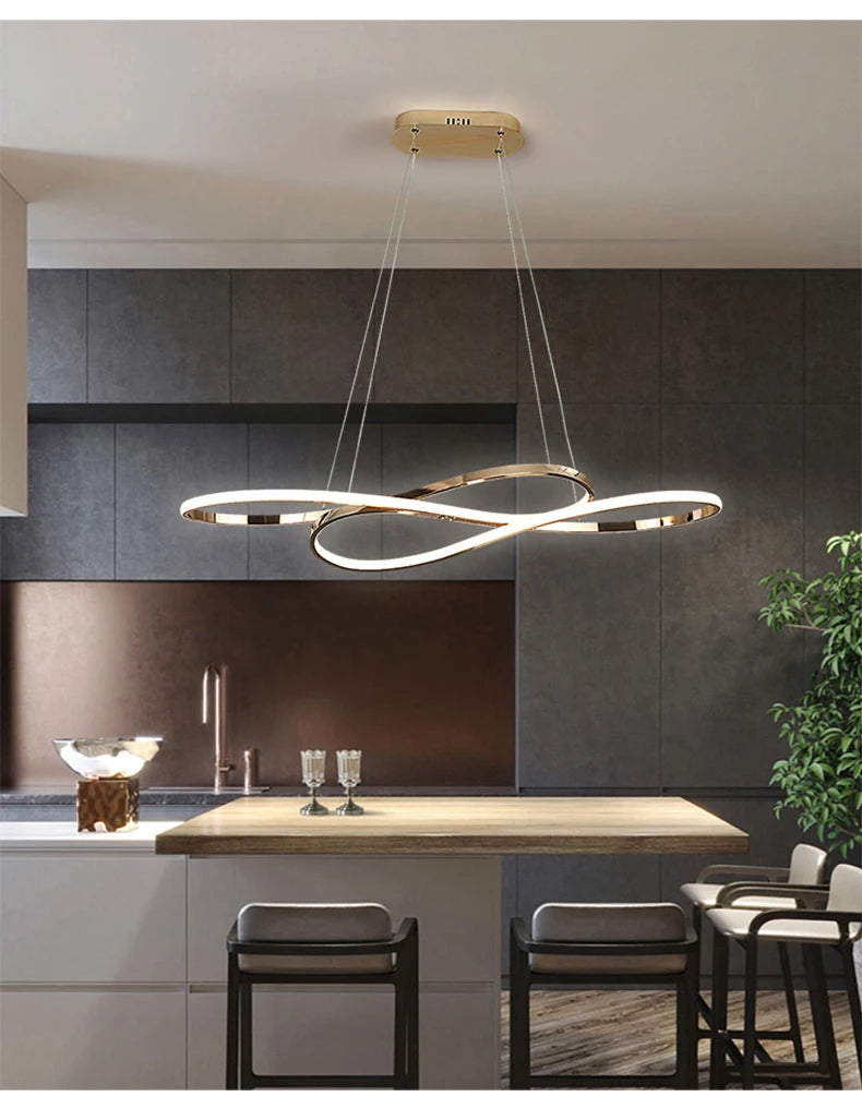 Suspension Anneau en Métal Design Moderne