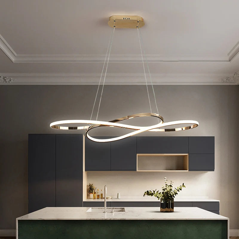 Suspension Anneau en Métal Design Moderne