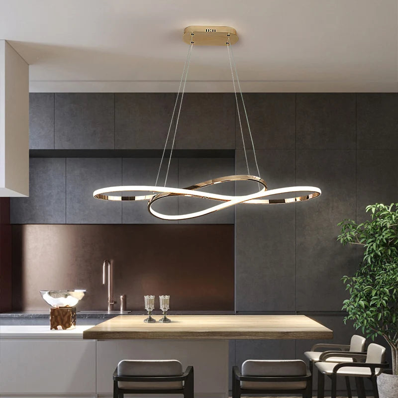 Suspension Anneau en Métal Design Moderne