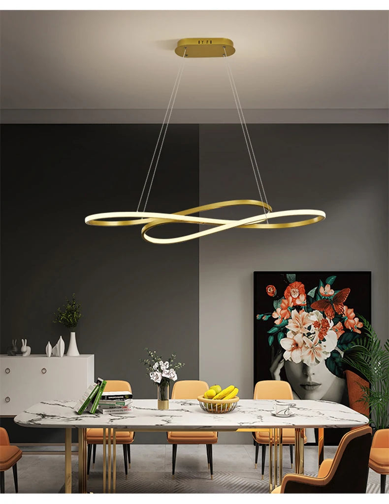 Suspension Anneau en Métal Design Moderne