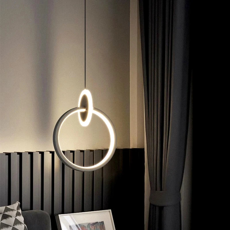Suspension Anneau en Métal Design Moderne
