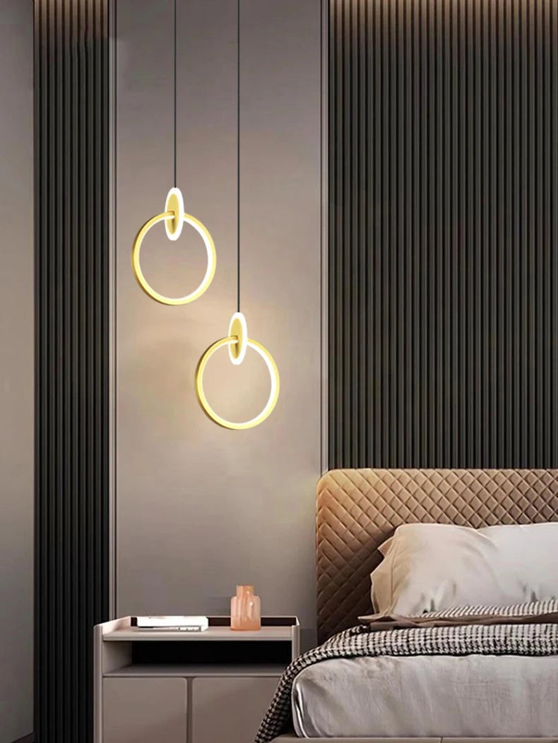 Suspension Anneau en Métal Design Moderne