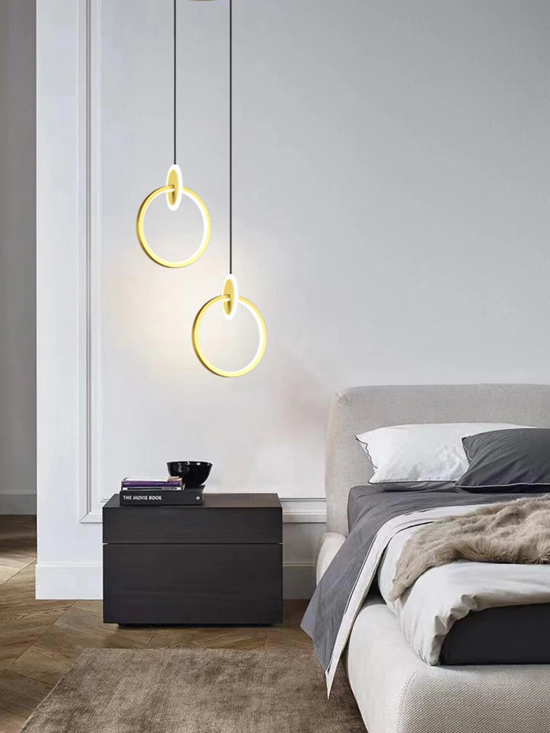 Suspension Anneau en Métal Design Moderne