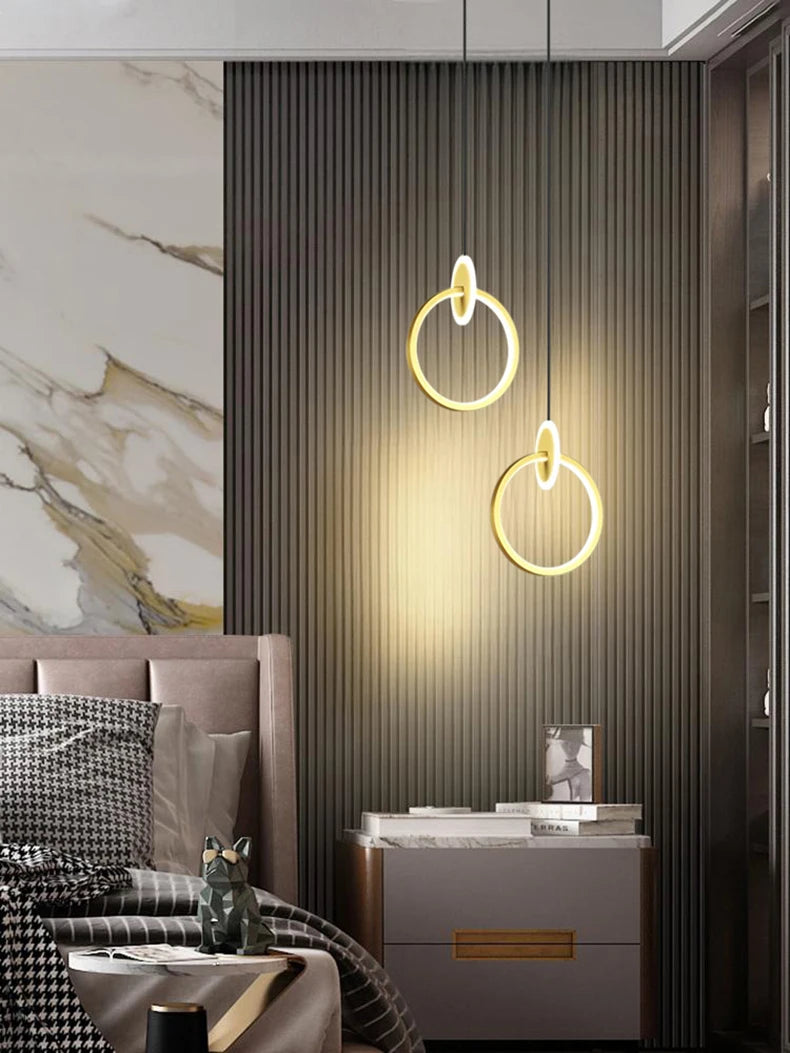 Suspension Anneau en Métal Design Moderne