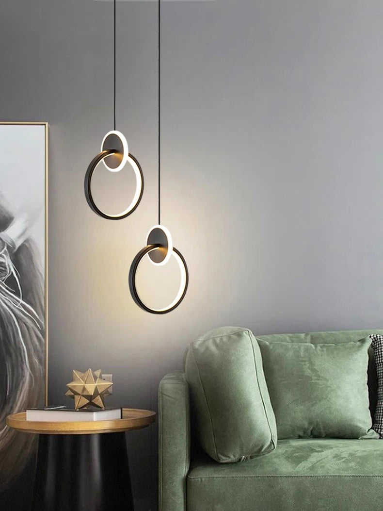Suspension Anneau en Métal Design Moderne
