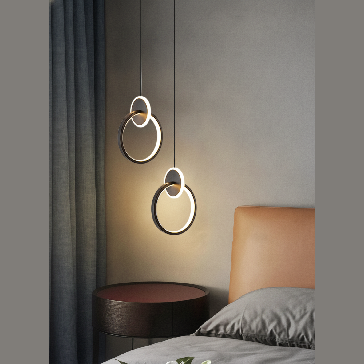 Suspension Anneau en Métal Design Moderne